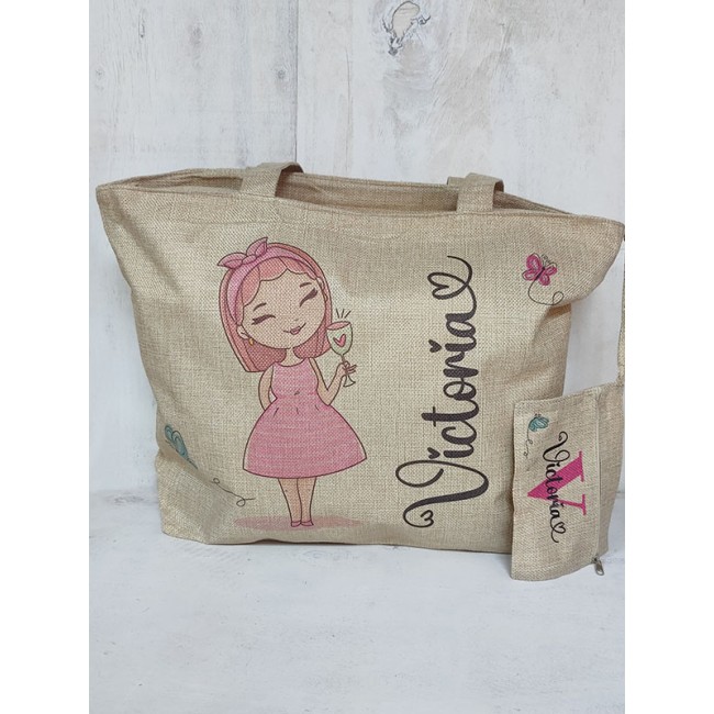 Bolsa playera con neceser personalizada